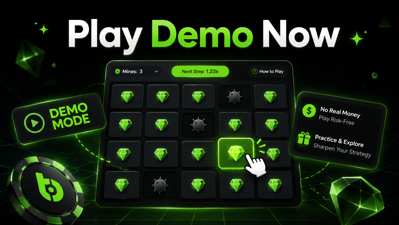 mines demo mode at BC Game