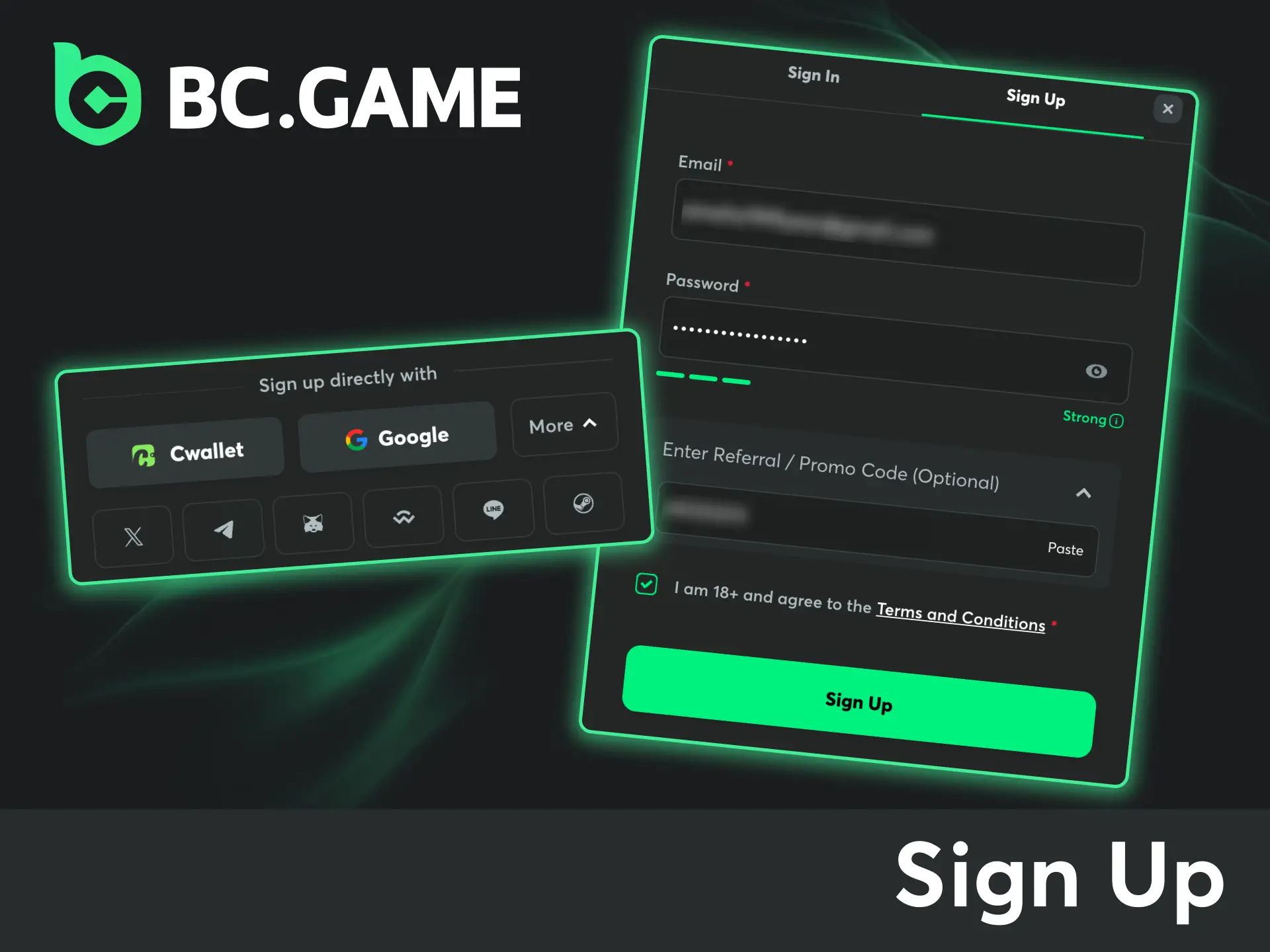 Download the BC Game app, sign up using your phone, and start playing today.