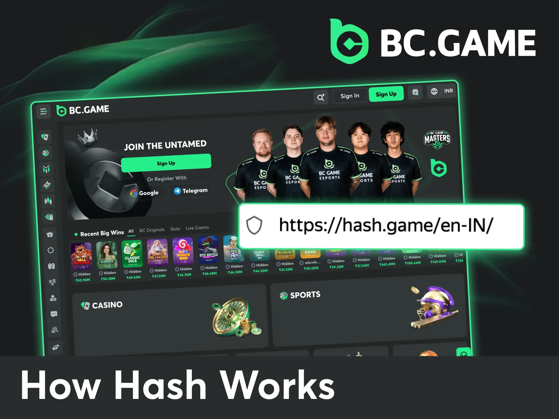 Log in to Hash game with your BC Game credentials, and access your balance instantly.